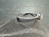 Size 9 Moonstone, Rhodium Plated Sterling Silver Ring