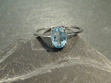 Size 8 Blue Topaz, Sterling Silver Ring