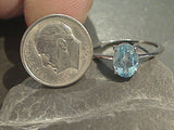 Size 8 Blue Topaz, Sterling Silver Ring