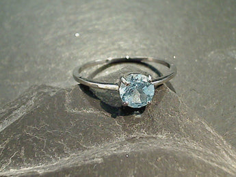 Size 5 Blue Topaz, Sterling Silver Ring