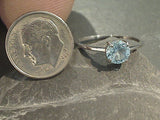 Size 8 Blue Topaz, Sterling Silver Ring