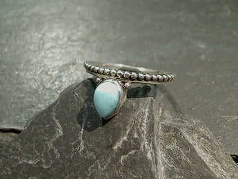 Size 9 Larimar, Sterling Silver Ring