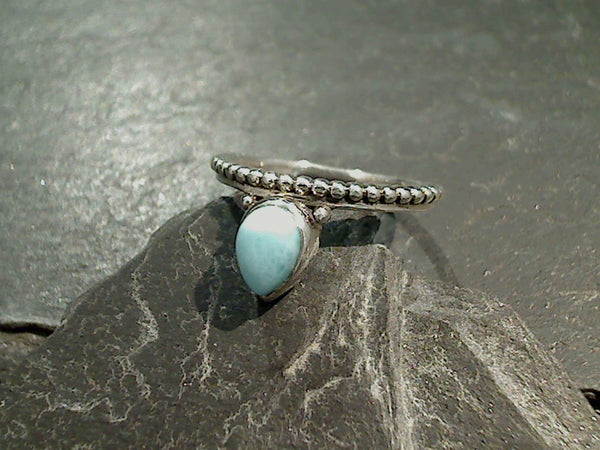 Size 7 Larimar, Sterling Silver Ring