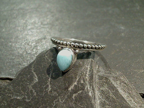 Size 7 Larimar, Sterling Silver Ring