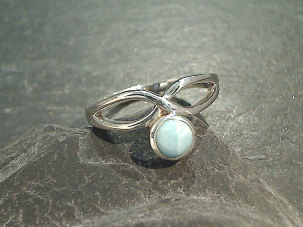 Size 9.75 Larimar, Sterling Silver Ring