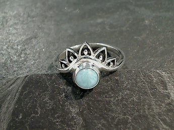Size 5.25 Larimar, Sterling Silver Ring