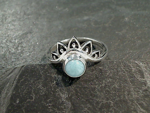 Size 5.25 Larimar, Sterling Silver Ring
