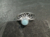 Size 5.25 Larimar, Sterling Silver Ring