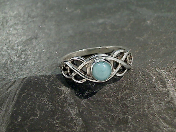 Size 5.25 Larimar, Sterling Silver Ring
