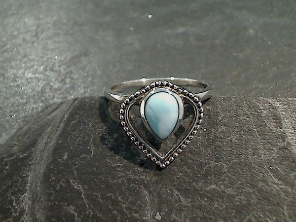 Size 5.75 Larimar, Sterling Silver Ring