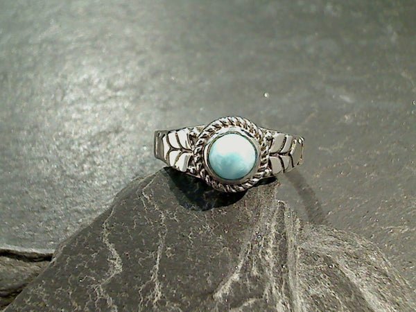 Size 6 Larimar, Sterling Silver Ring