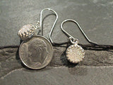 Druzy Quartz, Sterling Silver Earrings