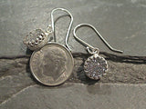 Druzy Quartz, Sterling Silver Earrings