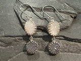 Druzy Quartz, Sterling Silver Earrings