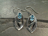 Blue Topaz, Sterling Silver Earrings