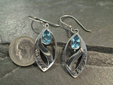 Blue Topaz, Sterling Silver Earrings