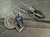 Blue Topaz, Sterling Silver Earrings