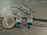 Blue Topaz, Sterling Silver Earrings