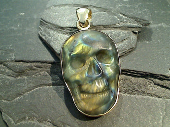 Labradorite, Alchemia Skull Pendant