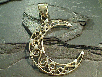 Alchemia Large Crescent Moon Pendant With Cut Outs