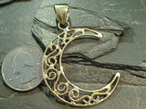 Alchemia Large Crescent Moon Pendant With Cut Outs