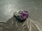 Size 8 Charoite, Sterling Silver Ring