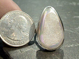 Size 8.25 Druzy Quartz, Sterling Silver Ring