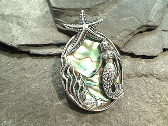 Abalone, Sterling Silver Sea Life Pendant