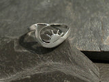 Size 7 Sterling Silver Wave And Sun Ring