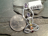 Chakra Stones, Sterling Silver Goddess Pendant