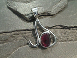 Garnet, Sterling Silver Pendant