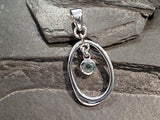 Blue Topaz, Sterling Silver Pendant