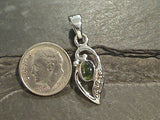 Green Tourmaline, Sterling Silver Small Pendant