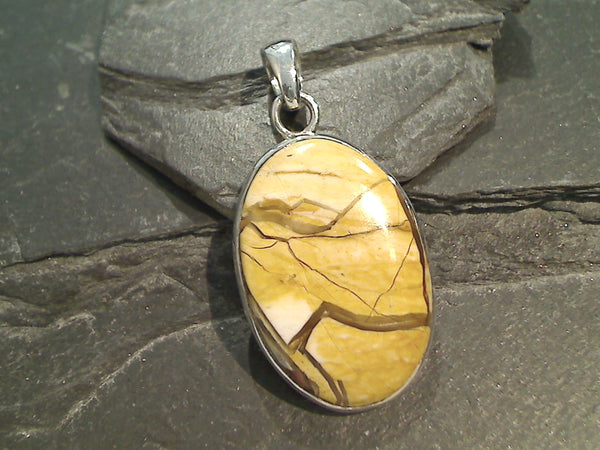 Brecciated Mookaite Jasper, Sterling Silver Pendant