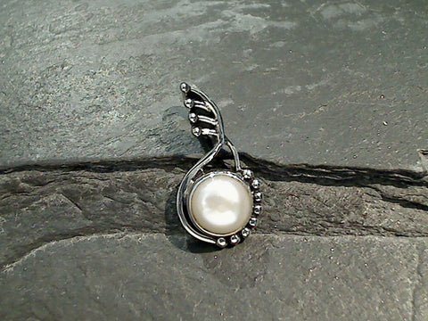 Pearl, Sterling Silver Small Pendant
