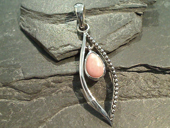 Pink Opal, Sterling Silver Pendant