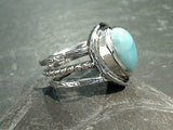 Size 8 Larimar, Sterling Silver Ring