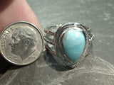 Size 8 Larimar, Sterling Silver Ring