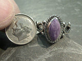 Size 6 Charoite, Sterling Silver Ring