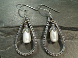 Pearl, Sterling Silver Large Earrings