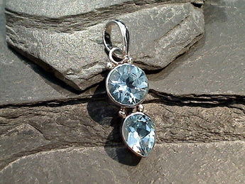 Blue Topaz, Sterling Silver Pendant