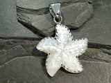 Mother of Pearl, Fine Sterling Silver Large Starfish Pendant