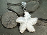Mother of Pearl, Fine Sterling Silver Large Starfish Pendant