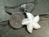 Mother of Pearl, Fine Sterling Silver Large Starfish Pendant