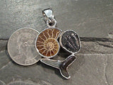 Multi-Fossil, Fine Sterling Silver Pendant