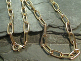 30" Gold Tone Thick Paper Clip Chain