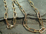 24" Gold Tone Thick Paper Clip Chain