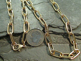 24" Gold Tone Thick Paper Clip Chain