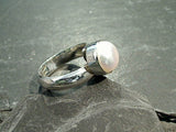 Adjustable Size Pearl, Fine Sterling Silver Ring