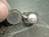 Adjustable Size Pearl, Fine Sterling Silver Ring